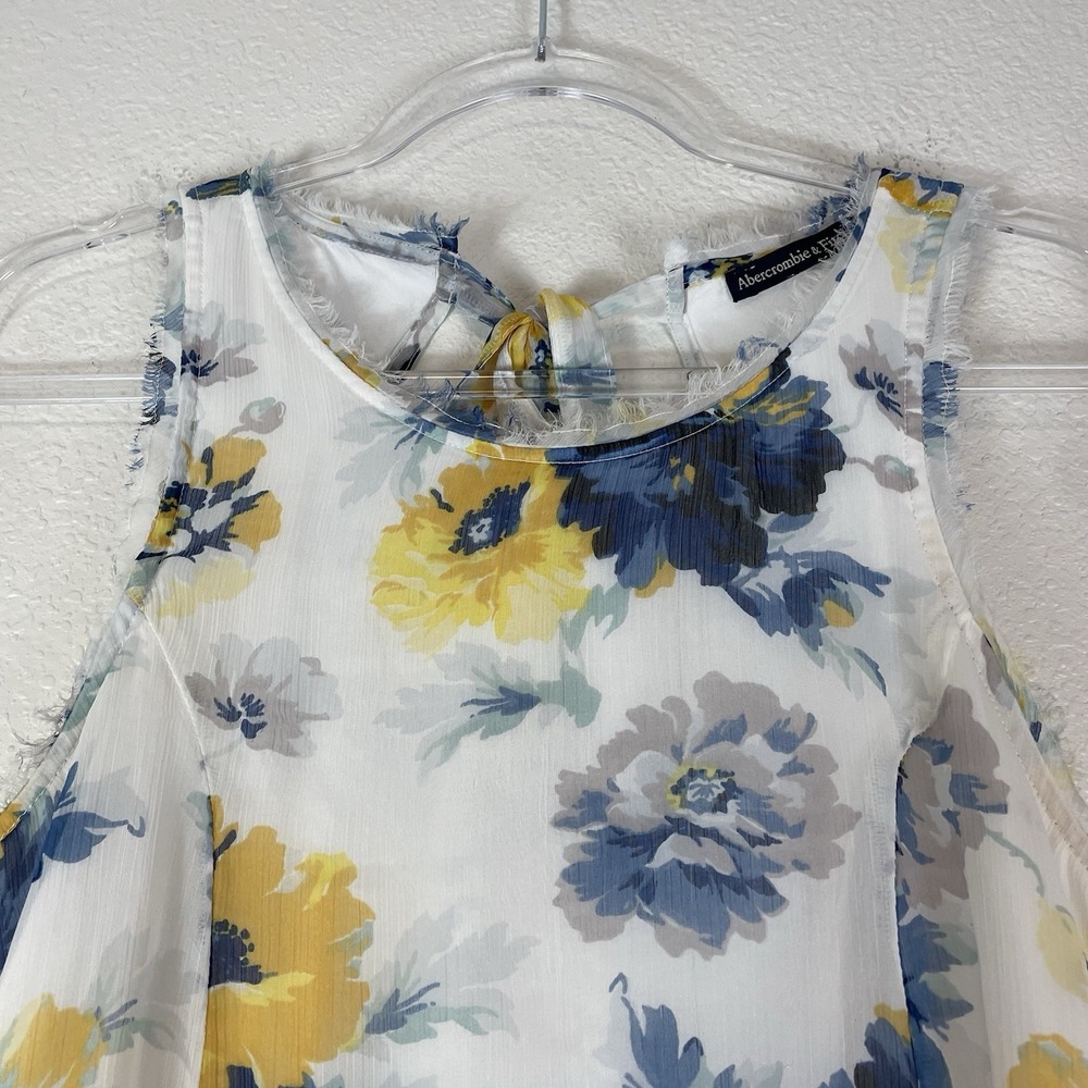 Abercrombie & Fitch Dress Sz Small Mini Shift Floral Cottage Flowy Airy Brunch S - Picture 2 of 11